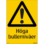 Skylt Höga bullernivåer