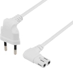 Apparatkabel C7 vinklad 3m ojordad vit