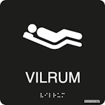 Skylt taktil Vilrum svart