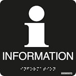 Skylt taktil Information svart