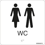Skylt taktil WC dam/herr vit