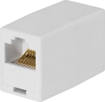 Skarvdon RJ45 oskärmad hona-hona vit