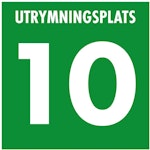 Skylt Säkerplats nr 10 150x150mm