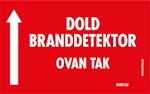 Skylt Dold branddetektor ovan tak 80x50mm