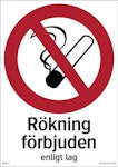 Skylt Rökning Förbjuden 210x297mm