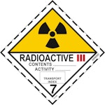 Skylt Radioaktiva Ämnen 100x100mm