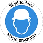 Skylt Golvobs Skyddshjälm måste bäras