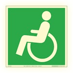 Skylt Supernova® Handikapp vänster 148x148mm
