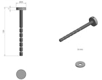 Monteringsset draghandtag PH-300 enk Ø25 högängad al/trä mat