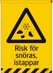 Skylt Varning flagga Risk för snöras