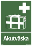 Skylt Akutväska 297x210x1,2mm grön