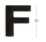 Bokstav rostfri 50mm svart F SB