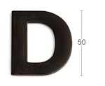 Bokstav rostfri 50mm svart D SB