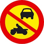 Trafikskylt förbud mot fordonstrafik 600mm aluminium