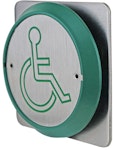 Tryckknapp infälld handikappsymbol rostf