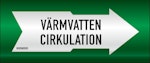 Rörmärkning VVS Varmvatten cirkulation 160mmx5m polyester sj