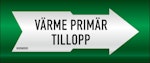 Rörmärkning VVS Värme primär tillopp 160mmx5m polyester själ