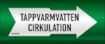 Rörmärkning VVS Tappvarmvatten cirkulation 160mmx5m polyeste