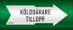 Rörmärkning VVS Köldbärare Tillopp 160mmx5m polyester självh