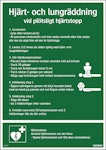 Skylt Hjärt- och lungräddning instruktion 297x420mm hårdplas