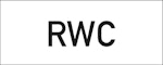Skylt graverad RWC 100x40mm laminat