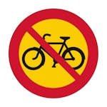 Skylt Förbud mot trafik med cykel & moped klass 2 600mm Ø al