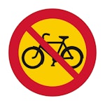 Skylt Förbud mot trafik med cykel & moped klass 2 450mm Ø al