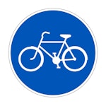 Skylt Påbjuden cykel och mopedbana 600mm Ø aluminium