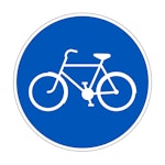 Skylt Påbjuden cykel och mopedbana 450mm Ø aluminium