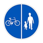 Skylt Påbjudna gång- och cykelbanor - D7-2, 600mm Ø aluminiu