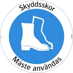 Golvdekal Skyddsskor måste användas Ø 410mm