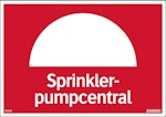 Skylt Sprinkler-pumpcentral 148x105mm hårdplast