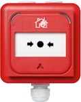 Larmknapp LED adresserbar isolator infälld/utanpå IP67 röd