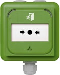Larmknapp LED adresserbar isolator infälld/utanpå IP67 grön