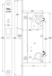 Låshus DL7100 mattkrom vänster